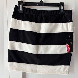 Black and White Stripe Mini Skirt